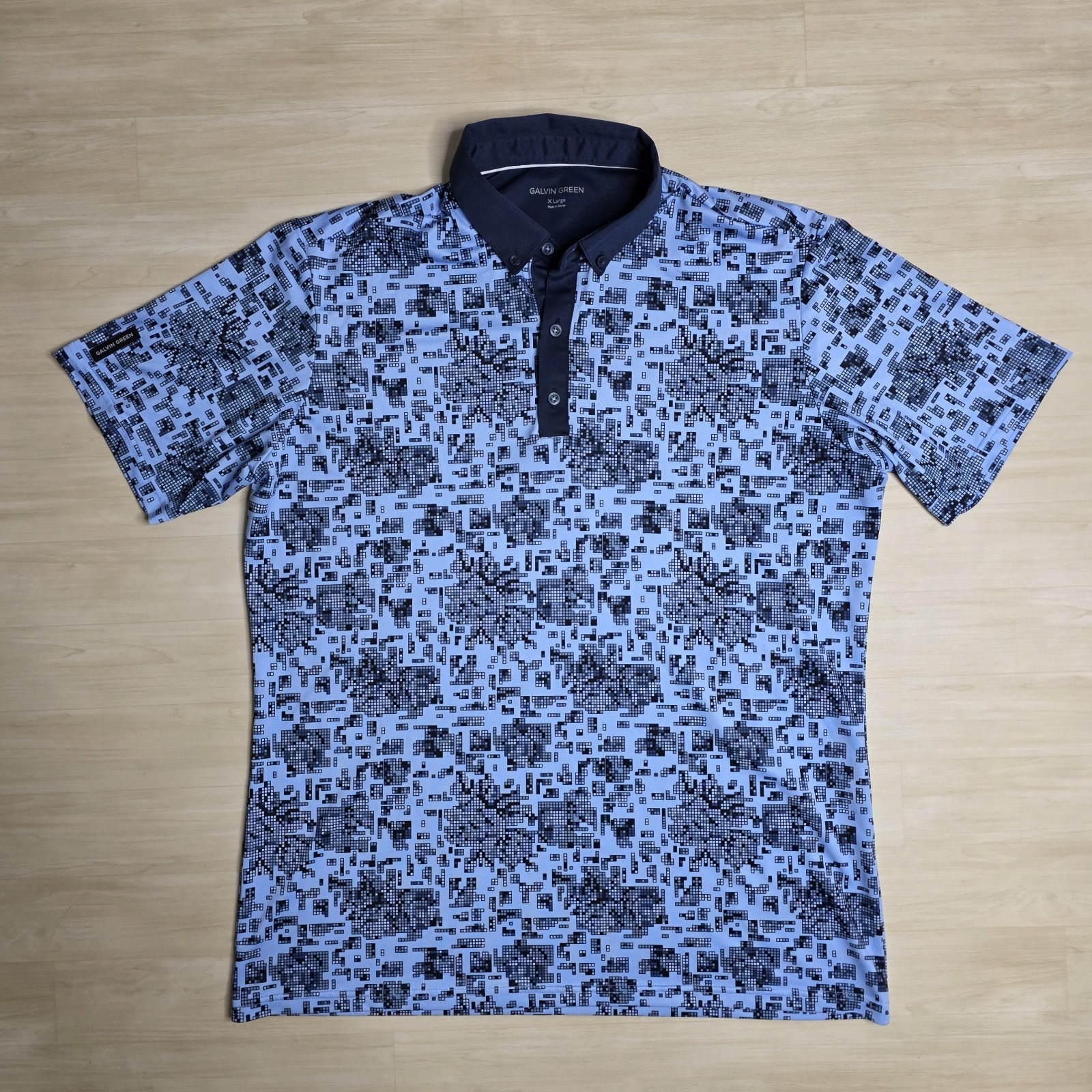 Galvin Green Maddox Ventil8 Plus Golf Polo 2021 Blue Geometric Size Xl